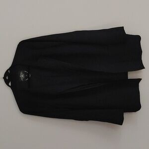 Rachel Roy Black Open Front Ruffle Lapel blazer size 12